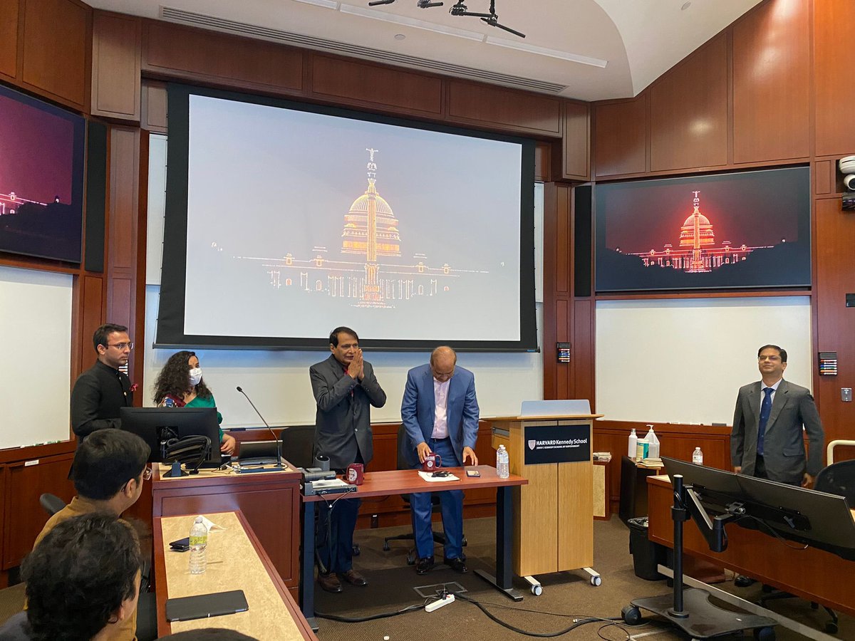CaucusIndia's tweet photo. 16th Apr 2022,
It was an honour hosting @sureshpprabhu ji, a former Cabinet Minister in Government of India, at @Kennedy_School. He is also the founding Chancellor of @RishihoodUni. The conversation was moderated by Prof SP Kothari from MIT. Prof Kothari is a Padma Shree awardee https://t.co/3JzIYmhKtd