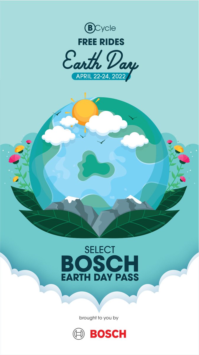 BrowardBcycle's tweet image. Explore your world, Earth Day Weekend, April 22-24 when you unlock the Bosch Earth Day Pass, brought to you by our friends at @BoscheBikeSystems.us #BCycleBikeShare #worldearthday #earthdayactivities