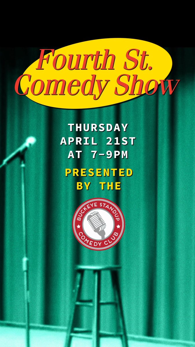 comedy club at fourth tonight🎤 plus exclusive Giggle Juice ‼️starts at 7!