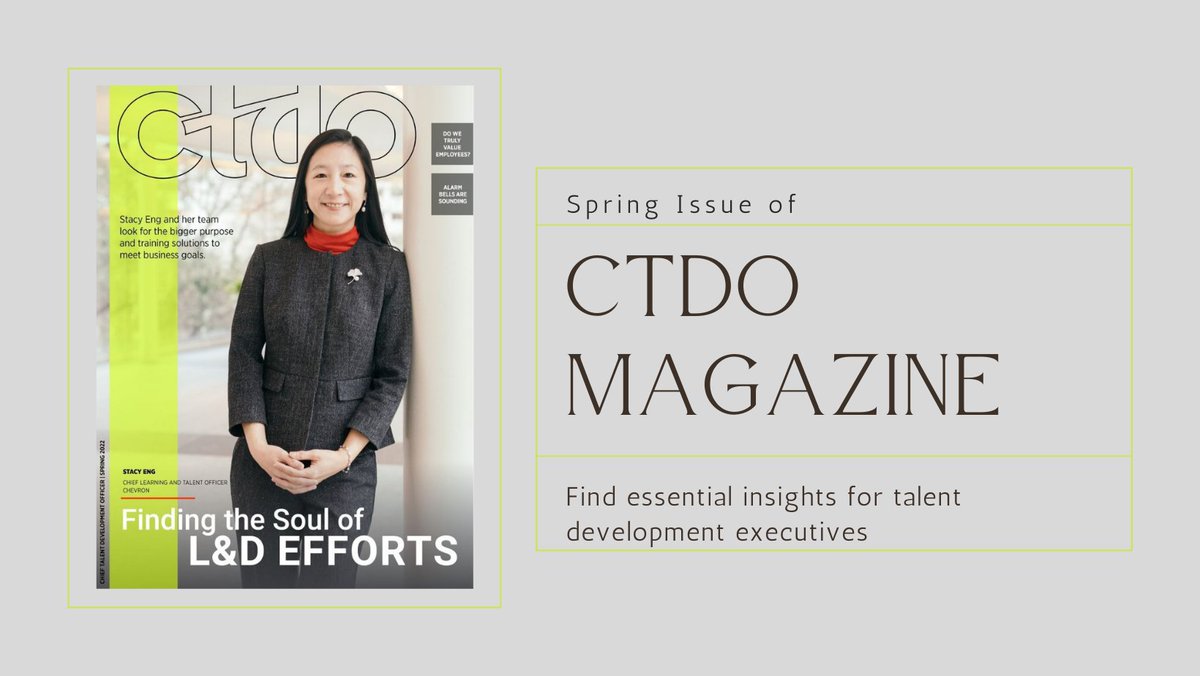 atd's tweet photo. ✨ The Spring issue of CTDO Magazine is now available!
Sign up for this free quarterly digital magazine: https://t.co/gXM5qQdblb
Read issues on your mobile device via the ATD Publications app or on your desktop browser.
#ATD #CTDOMag #LearningLeaders #employeeretention https://t.co/GJMewo1q9c