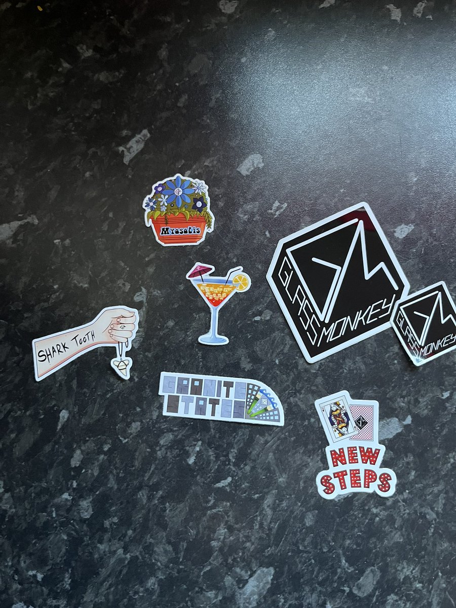 Love a wee sticker me! Thank you <a href="/GlassMnkeyBand/">Glass Monkey</a> these are so cool the tee is pretty awesome as well so cheers guys!