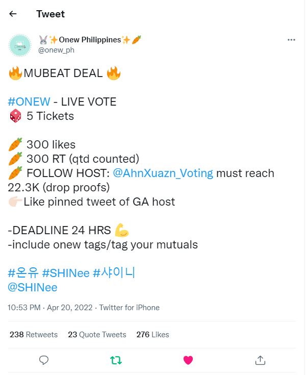 ShawolVotes's tweet photo. @onew_ph @AhnXuazn_Voting @SHINee Done for ONEW
#ONEW #온유 
#SHINee #샤이니
#DICE #ONEW_DICE https://t.co/iy16AriTge
