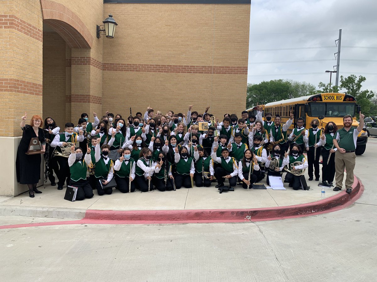 Straight 1’s today for the Austin Academy Honors Band at UIL!  A difficult program played well feels sooo good!!!!!! #GISDeffect #aaeband