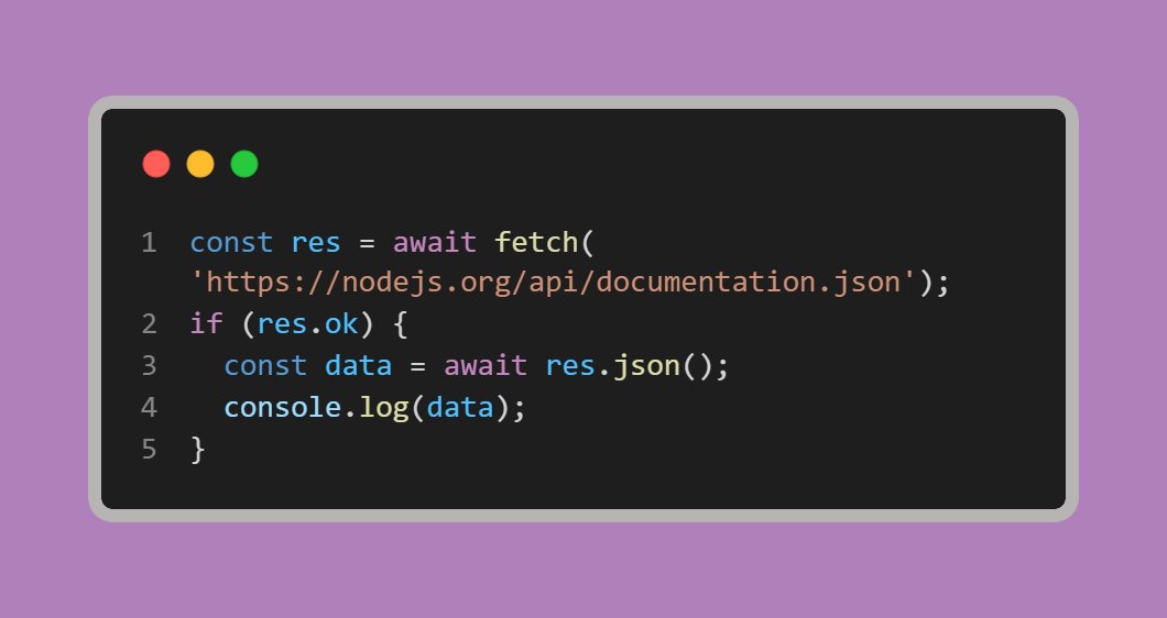 vigowebs's tweet photo. ๐ก #NodeJS Tips of the day ๐
In Node JS 18, you will get an ๐ฒ๐
๐ฝ๐ฒ๐ฟ๐ถ๐บ๐ฒ๐ป๐๐ฎ๐น ๐ด๏ฟฝ๏ฟฝ๐ผ๐ฏ๐ฎ๐น ๐ณ๐ฒ๐๐ฐ๐ต API by default. This Experimental API will continue testing until the overall testing and contributors verify that it is viable to implement. #Node18 #webdevelopment https://t.co/7BYzCYEChv