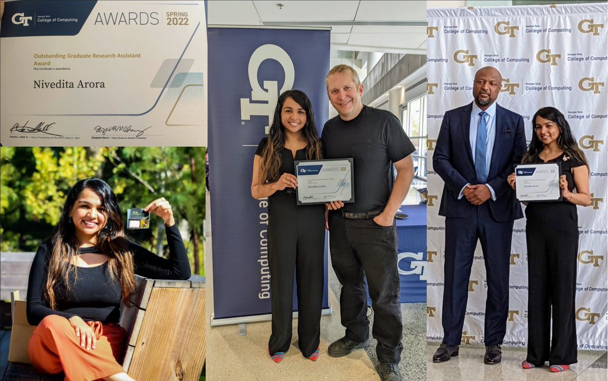 GT Ubicomp (@gtubicomp) on Twitter photo ๐๏ธBig Congratulations to GT Ubicomp Ph.D. candidate <a href="/NivArora/">๐ฑ Nivedita Arora ๐ Sustainable Computing</a> for winning the Outstanding Graduate Research Assistant Award in Georgia Tech's College of Computing for her work on "Self-powered Computational Materials", <a href="/gtcomputing/">Georgia Tech Computing</a> ๐๐ฅณ <a href="/gabowd/">Gregory D. Abowd</a> <a href="/ThadStarner/">Thad Starner</a> ๐๏ธBig Congratulations to GT Ubicomp Ph.D. candidate <a href="/NivArora/">๐ฑ Nivedita Arora ๐ Sustainable Computing</a> for winning the Outstanding Graduate Research Assistant Award in Georgia Tech's College of Computing for her work on "Self-powered Computational Materials", <a href="/gtcomputing/">Georgia Tech Computing</a> ๐๐ฅณ <a href="/gabowd/">Gregory D. Abowd</a> <a href="/ThadStarner/">Thad Starner</a>