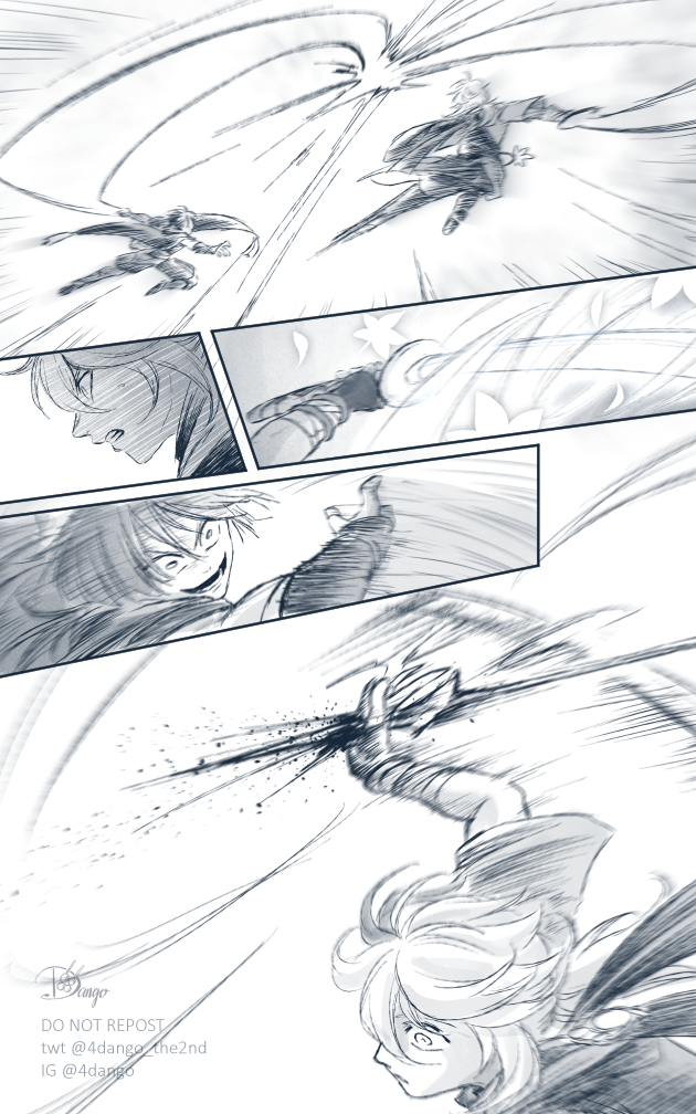 "Niwa" [part 3/4]

CW: BLOOD

for that sword, look up Katsuragikiri Nagamasa for inspiration to why Scaramouche is using that sword here 