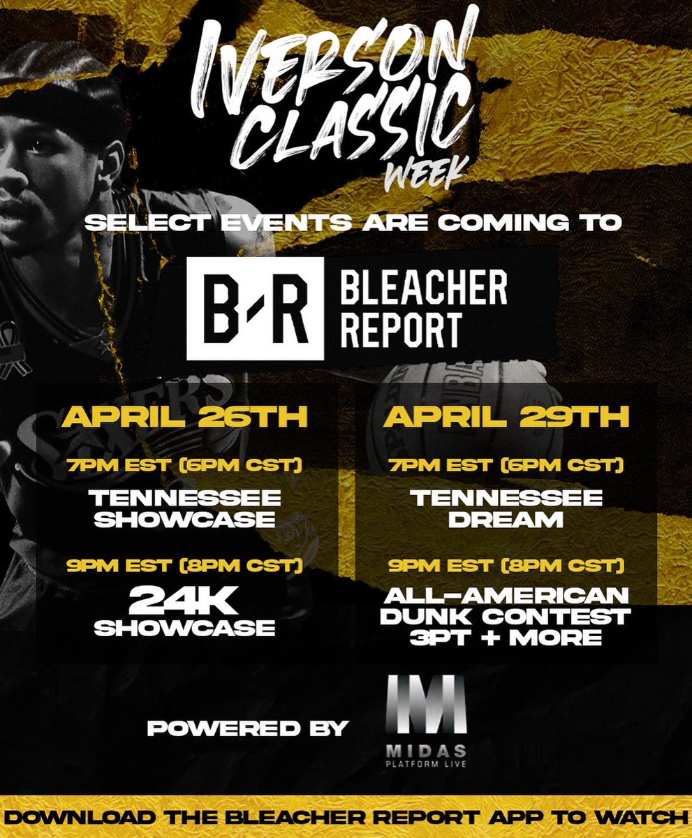 I’m proud to announce that this year’s 2022 @iversonclassic will be broadcasted live on @cbssports. The 24k showcase, 3 point and dunk contest will be streamed by downloading the @bleacherreport app…