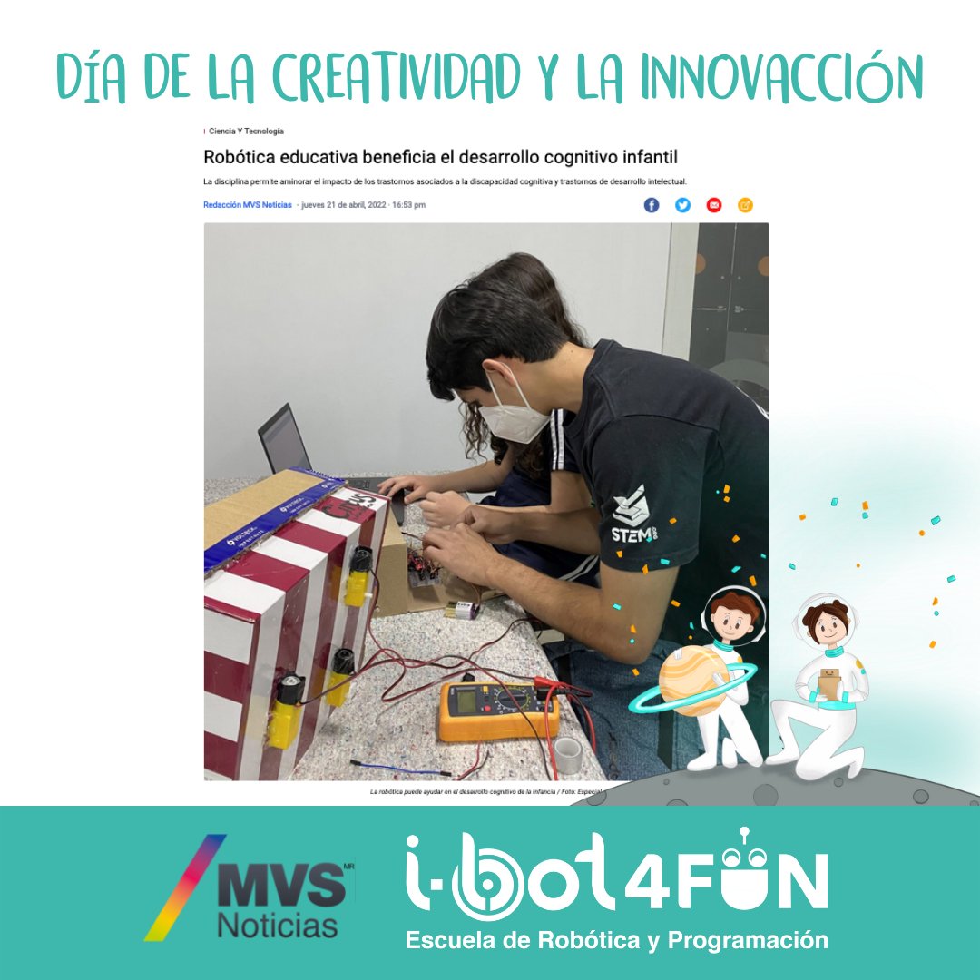 iBot4FunMX's tweet image. En el marco de la conmemoración del Día Mundial de la Creatividad y la Innovación les compartimos la siguiente nota gracias a @MVSNoticias  por compartir nuestro proyecto.
mvsnoticias.com/noticias/desta…
#DíaMundialDeLaCreatividadyLaInnovación #MVSNoticias