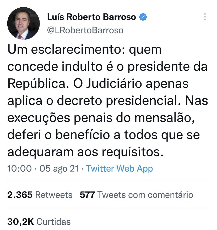 Ctccleitonsilva's tweet photo. @VEJA Se vale pra um vale pra outro neh @LRobertoBarroso https://t.co/NLMMQbj9eP