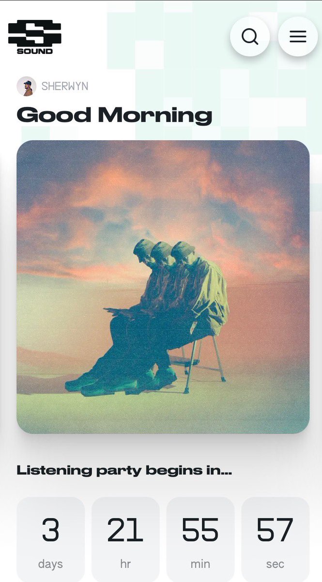 New one coming at you in a few days! LETSGOO <a href="/soundxyz_/">sound.xyz (🎧,🎧)</a> sound.xyz/sherwyn/good-m…