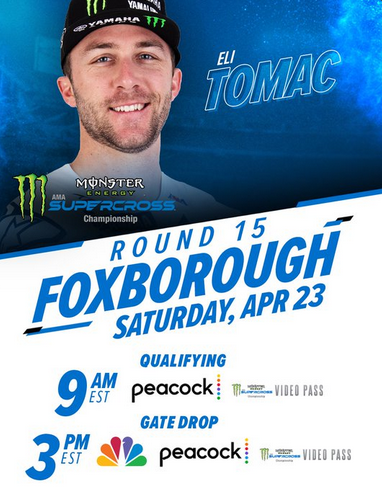 Tune in SATURDAY for round 1️⃣5️⃣ of <a href="/MonsterEnergy/">Monster Energy</a>
 Supercross in Foxborough! 📺

#SupercrossLIVE