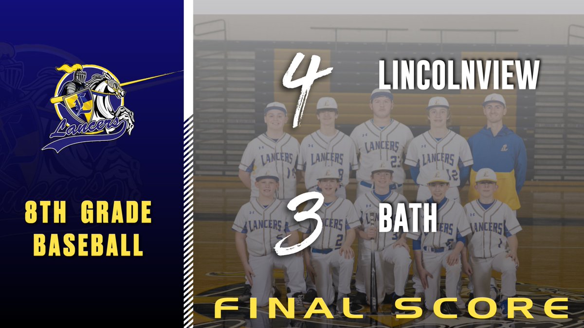 LHSAthletics2's tweet photo. The 8th grade  baseball team overcame an early 3-0 deficit to post a 4-3 victory over visiting Bath today. The Lancers are 4-0 and will play at Spencerville on Saturday. https://t.co/0Ivd8Tq5N5