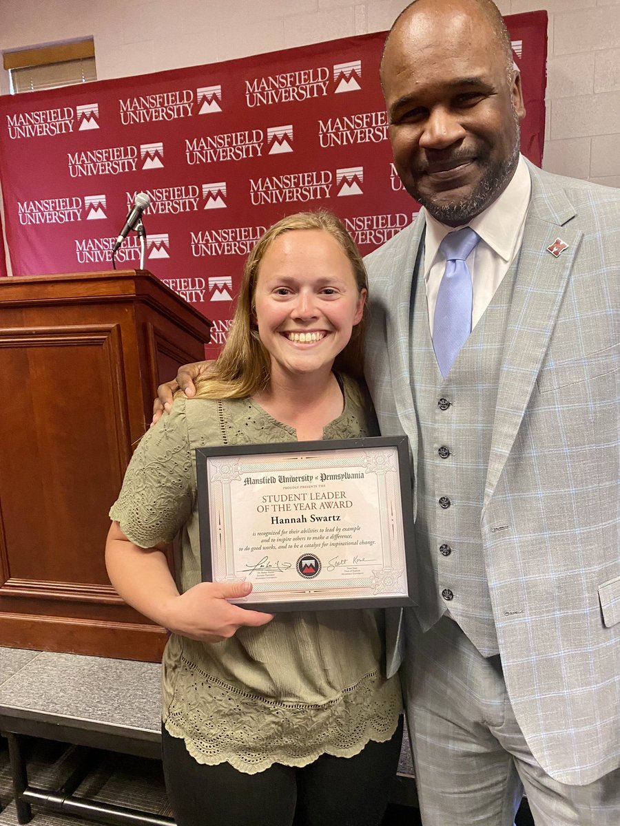 Meet your winner for Student Leader of the Year, Senior Hannah Swartz- <a href="/swartzy88/">Hannah Swartz</a>  Congratulations to Hannah on a well earned award! #MUSB42
