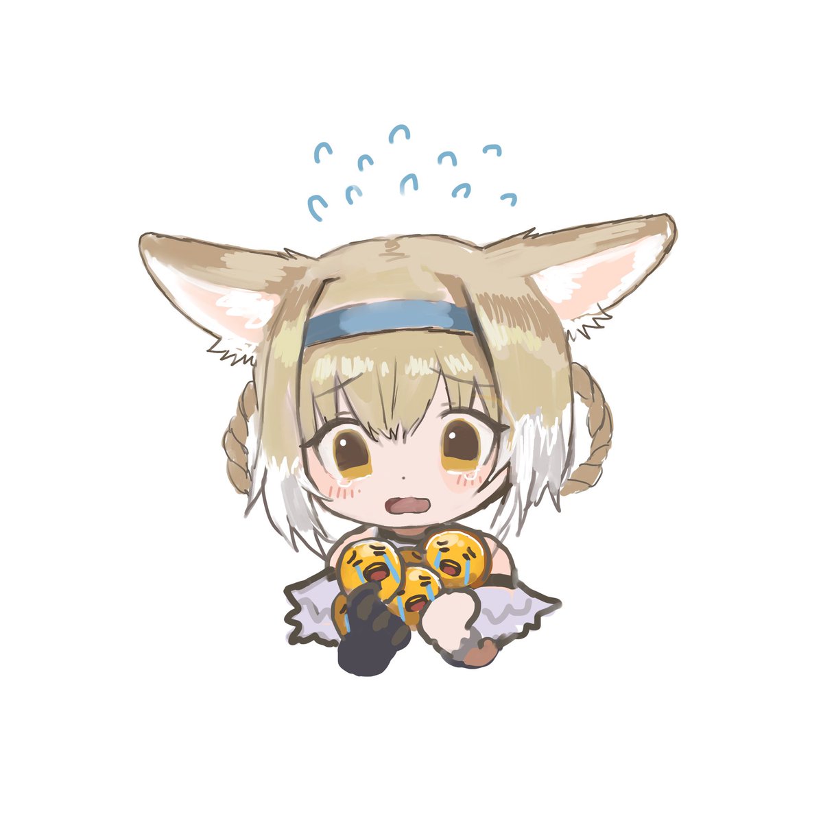 suzuran (arknights) 1girl animal ears solo white background fox ears simple background hairband  illustration images