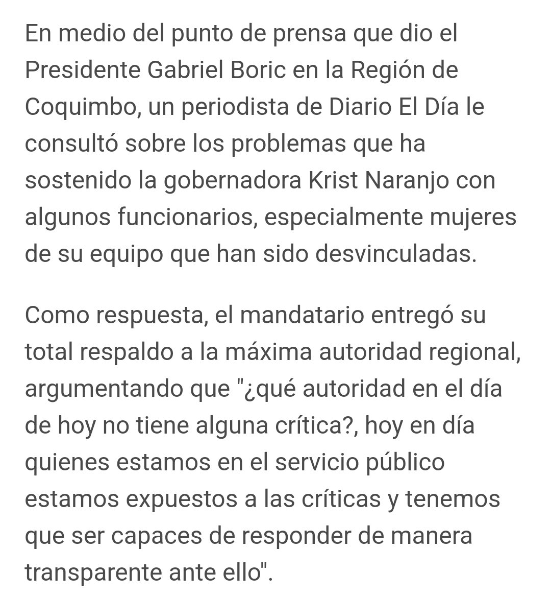 cerondanelli's tweet photo. Osea @gabrielboric ud que dijo que seria un gob feminista respalda los abusos que ha tenido la gobernadora @KristKallfu hacia sus colaboradoras, pdi, jfe gbnte, periodistas, etc.Y esto amparado en que la eligió el pueblo? Del desgobierno regional queda para después 👎👎 https://t.co/LclOW4Qtsn