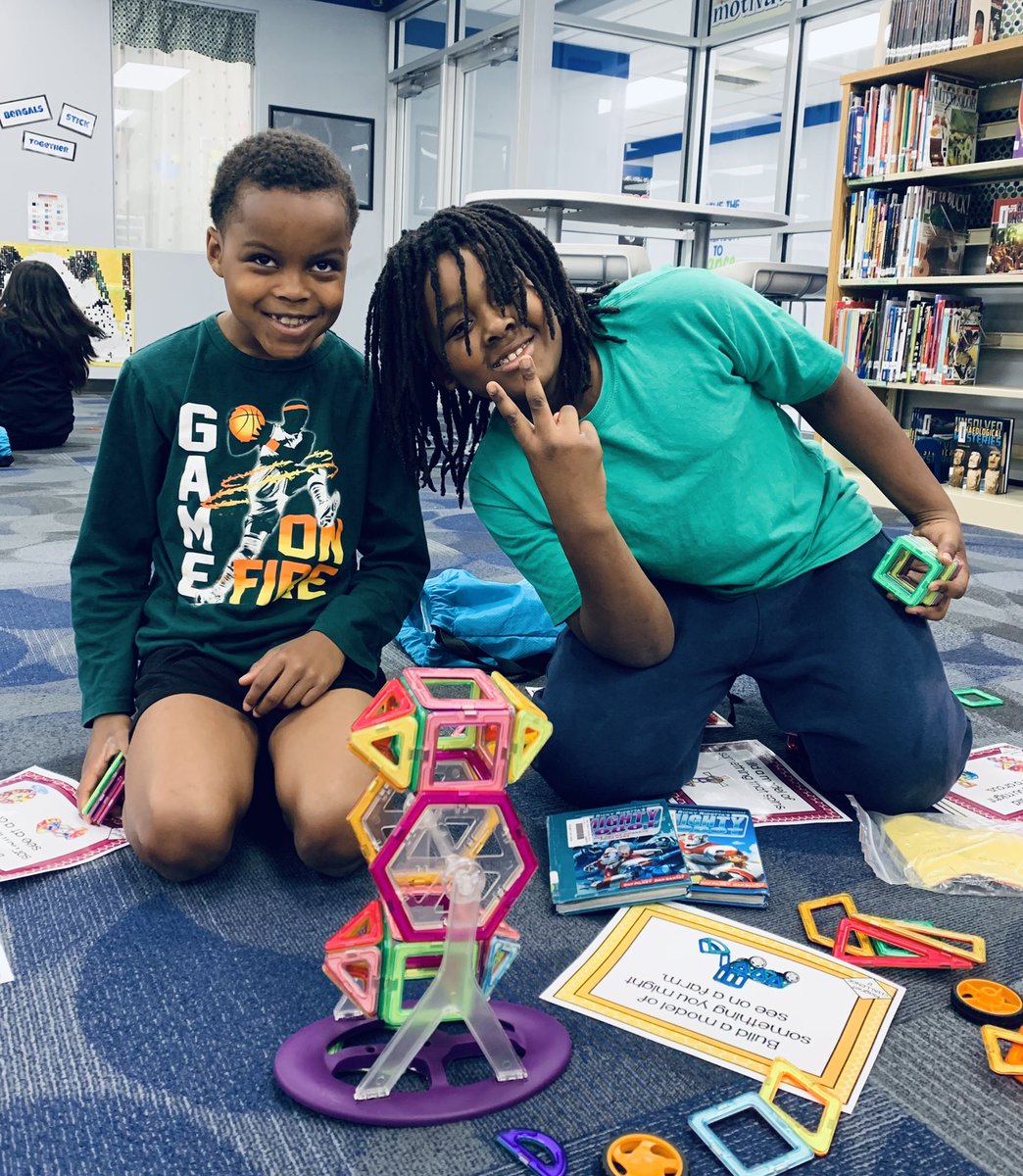 These kids were super excited about their accomplishment in makerspace today! How could I resist taking their picture? So adorable! <a href="/LSR7/">Lee's Summit R-7 Schools</a> <a href="/MLEPrincipal/">Christine Johnson (aka Dr. J )</a> #mleproud