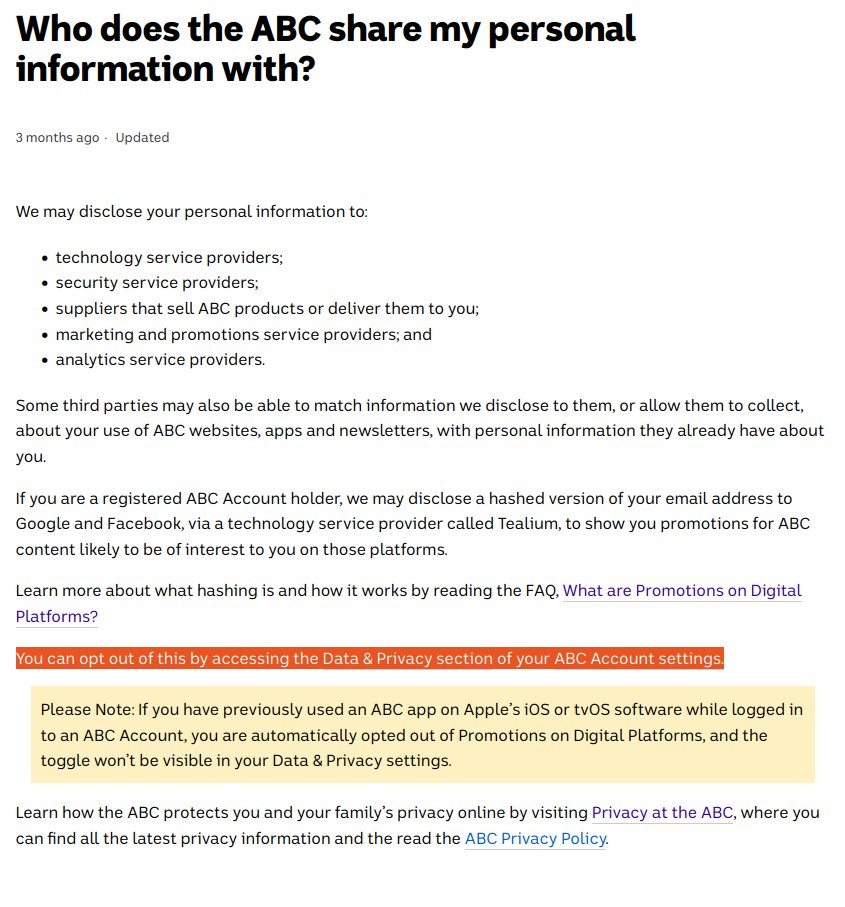 And remember that last time I checked, there was no opt-out. (Delighted to be proven wrong if this has now been corrected - let me know <a href="/ABCaustralia/">ABC Australia</a>).