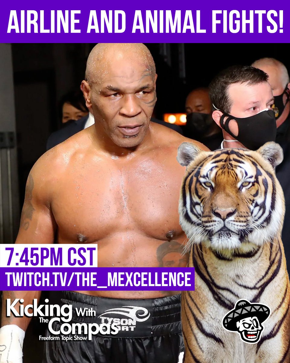 themexcellence's tweet photo. We're in a fighting mood tonight! Check out tonight's episode of Kicking with the Compas as we see what provoked Mike Tyson, and see what animals we could beat in a fight! #Podcast #Mexcellence #Mexcellent #TheMexcellence #MikeTyson https://t.co/3xelvQWJKR