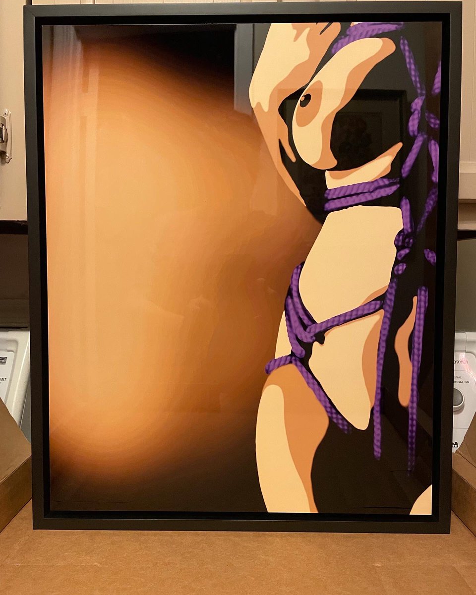 My piece inspired by Electric Sex Doll on tumblr in its new home. Metal print set in a floating frame mount. #artforsale #soldart #sirrenderart #eroticart #eroticartist 