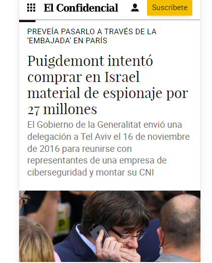 Que dice Puigdemont que espiar está muy mal.