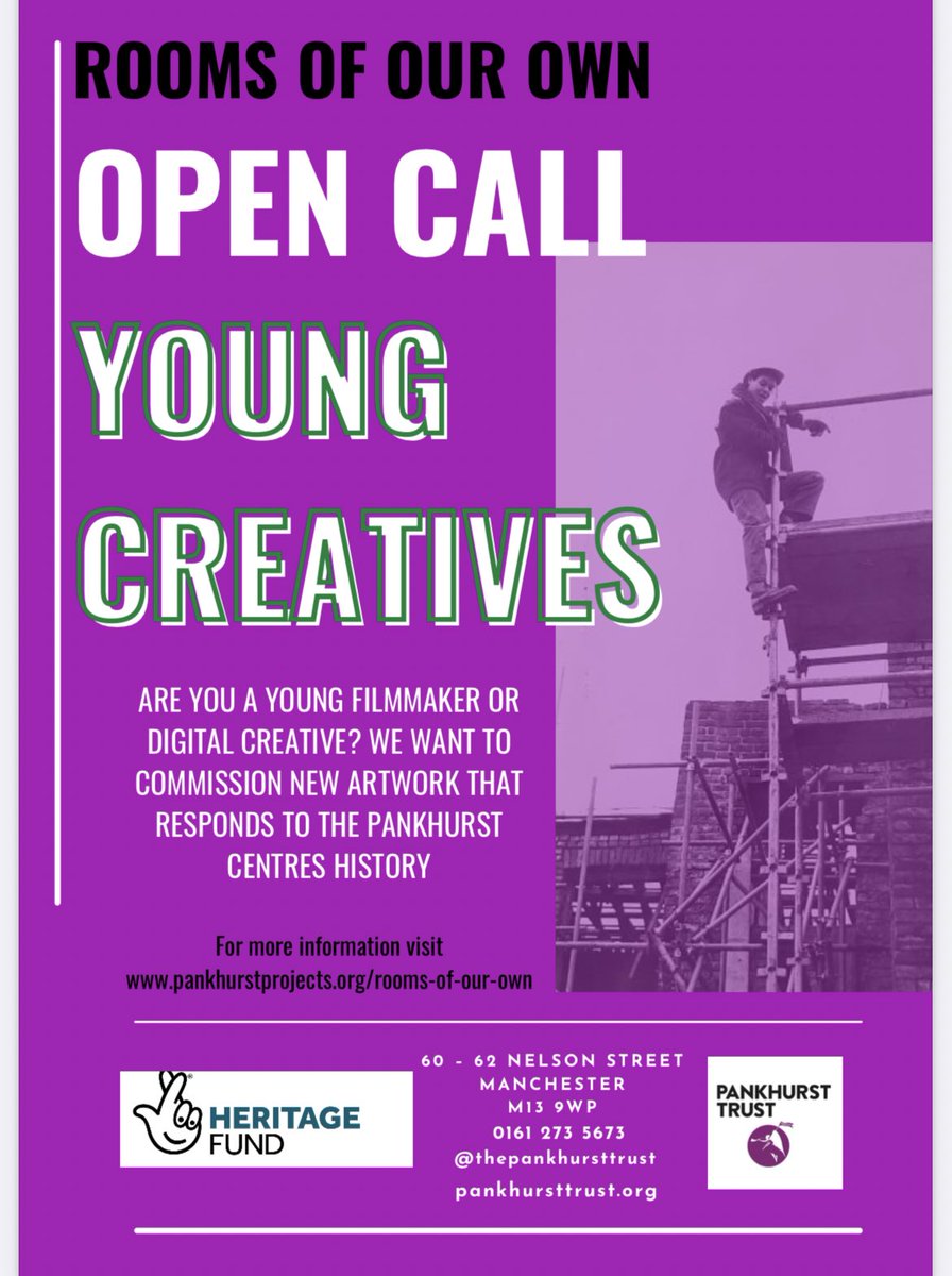 The Pankhurst are looking for between 4 - 6 young creatives between the ages of 18-25 years old who are interested in working with the collection in a digital medium e.g. film, photography, design etc. check out the details on the poster attached.
