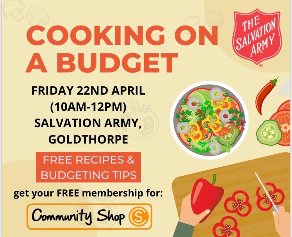 👇👇👇 Join in tomorrow at Salvation Army Goldthorpe (10am-12pm)! They’ll be demonstrating how you can cook on a budget using cheaper alternatives from the Community Shop - Goldthorpe. 😋🍳🍲

#LocalCause #ItsWhatWeDo #Community #LetsCook