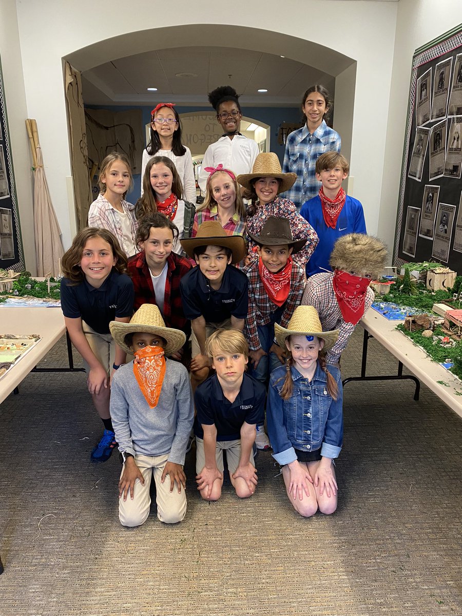 Once we made it out west, we took time to celebrate our hard work along the trail and weeks of intercurricular learning. We worked with our wagon trains to build model homesteads, ate biscuits around the campfire, reflected on our journey, and played games. (5/7)