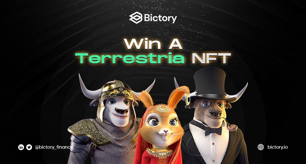 CrypNuevo's tweet photo. NFTs GIVEAWAY 🎁

I am giving away 3 NFTs!

How to participate: ⬇️

- Follow both @NftTerrestria &amp; @Bictory_finance 
- ❤️ LIKE &amp; RETWEET 🔁
- Tag 3 friends

Will announce winners in 24hrs 
#NFTCommmunity #NFTGiveaways #NFTdrop #NFT #NFTs https://t.co/HG3fMEyEOi