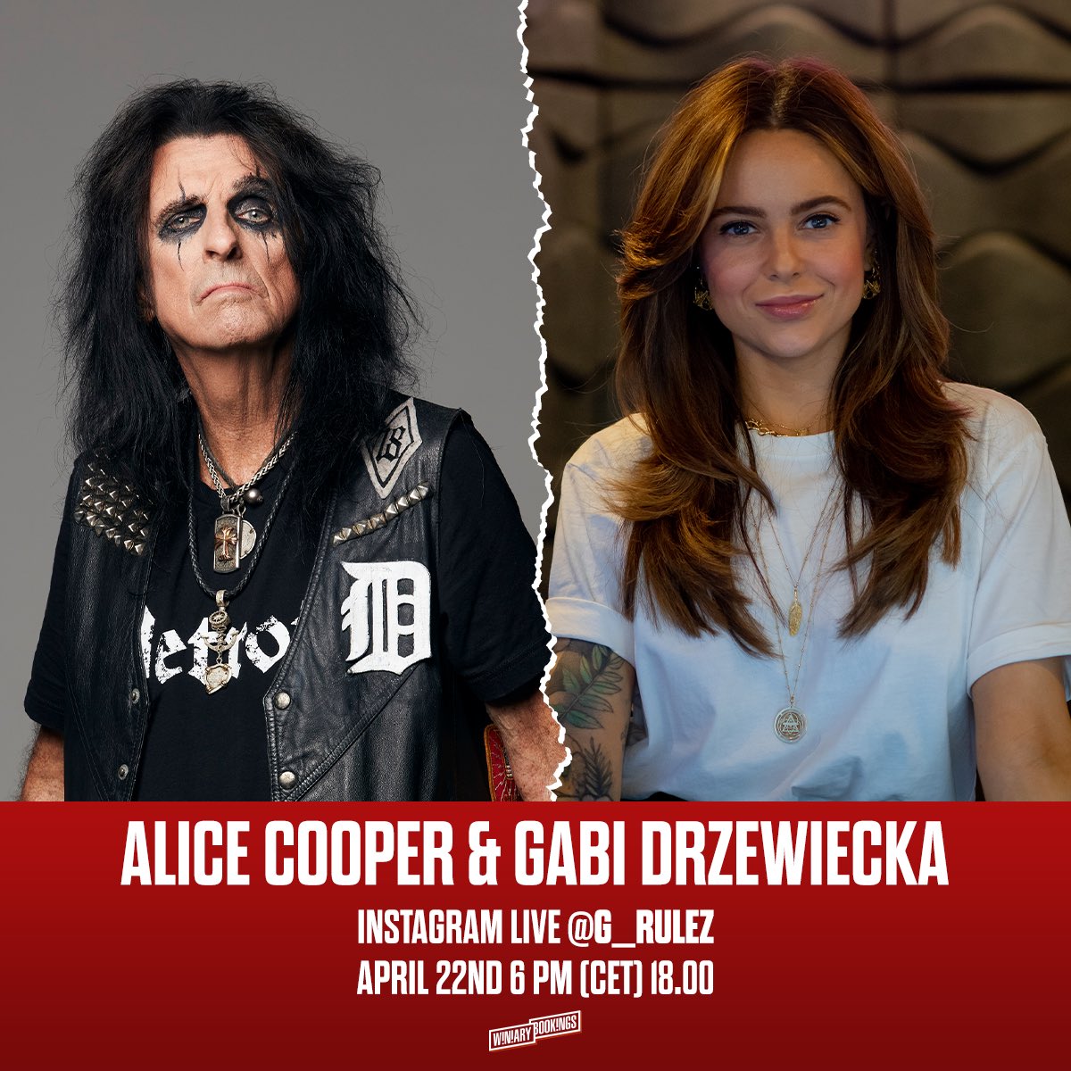 Gabi Drzewiecka (@g_rulez) on Twitter photo Come join my live broadcast on IG this Friday April 22nd 6PM CET - with special guest <a href="/alicecooper/">Alice Cooper</a> 🔥 #alicecooper Come join my live broadcast on IG this Friday April 22nd 6PM CET - with special guest <a href="/alicecooper/">Alice Cooper</a> 🔥 #alicecooper