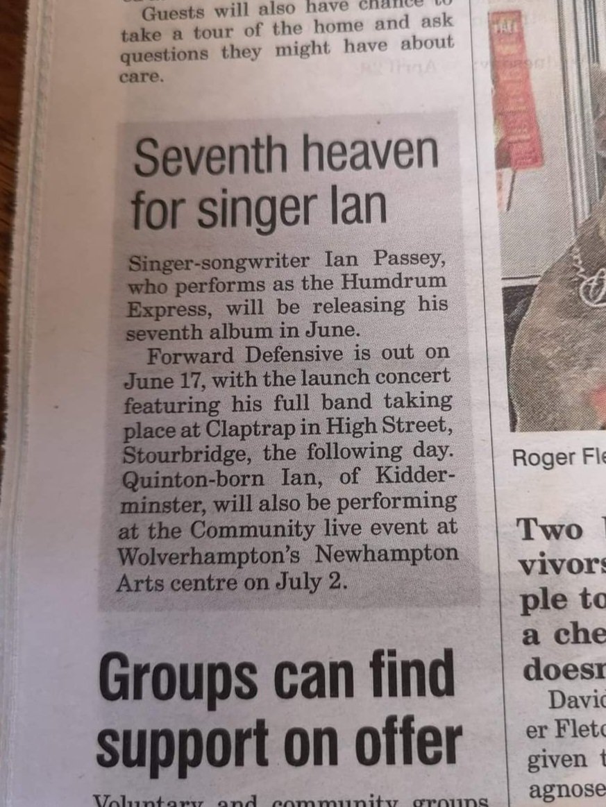HumdrumExpress's tweet photo. As seen in tonight's @ExpressandStar 😀
#AllTheFacts #AlbumLaunch
#ForwardDefensive
#Quinton https://t.co/VxNCyzkBxJ