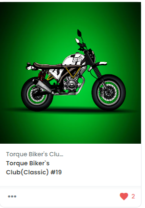 Torque Biker's Club (@torquebikertbc) on Twitter photo Classic #19 Was Bought By
<a href="/alishba_jaria/">Alishba jaria</a>
#NFTCommunity #nftart #NFTGiveaways #nftspace #NFTs #NFTdrop $ETH Classic #19 Was Bought By
<a href="/alishba_jaria/">Alishba jaria</a>
#NFTCommunity #nftart #NFTGiveaways #nftspace #NFTs #NFTdrop $ETH