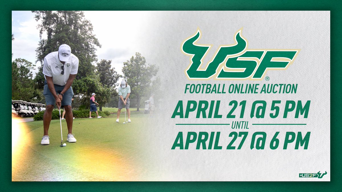 USFFootball's tweet image. 🚨 𝘼𝙪𝙘𝙩𝙞𝙤𝙣 𝙩𝙞𝙢𝙚 🚨 

Join us for our USF Football Online Auction at 5 pm‼️

🔗: qtego.net/qlink/usf

 #US2F 🤘