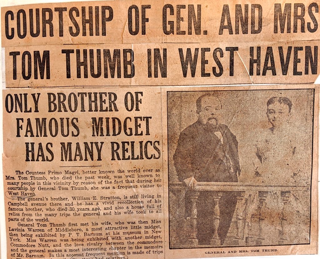 General Tom Thumb spent the evening of July 2, 1850, at the Tontine Hotel in #NHV. He was 12.
The General and his wife were frequent visitors to #WestHaven.
He once owned a home on one of the Thimble Islands.
#NewHavenMuseumAtHome