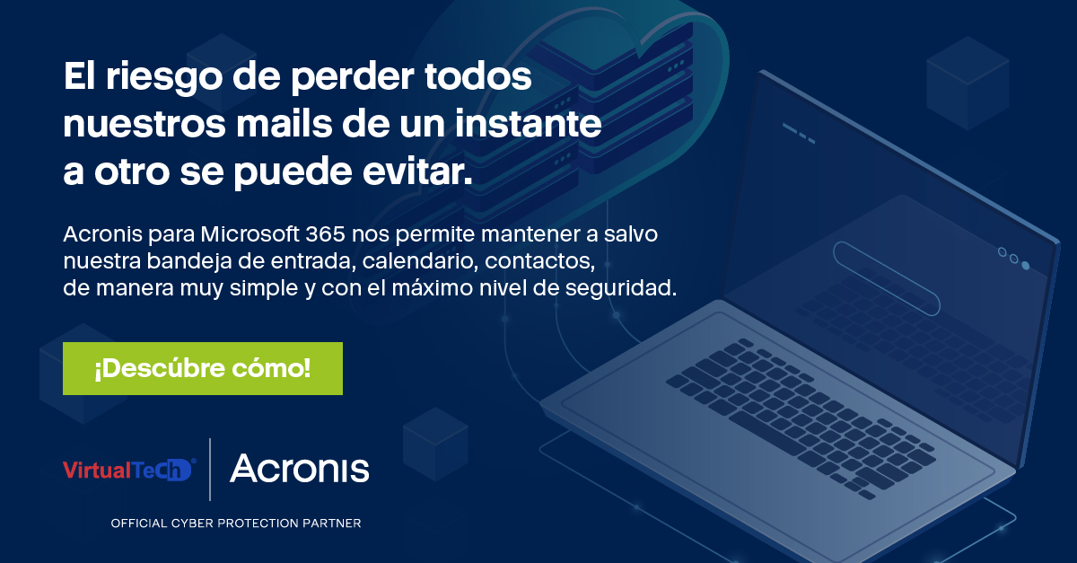 Virtual_Tech's tweet photo. Obtén el máximo nivel de seguridad y evita riesgos.
Todas las soluciones en la nube ​también necesitan Ciberprotección Acronis.
Solicite una demo gratis --->https://t.co/0doh4Q0GNn https://t.co/fVxvF8WKyJ