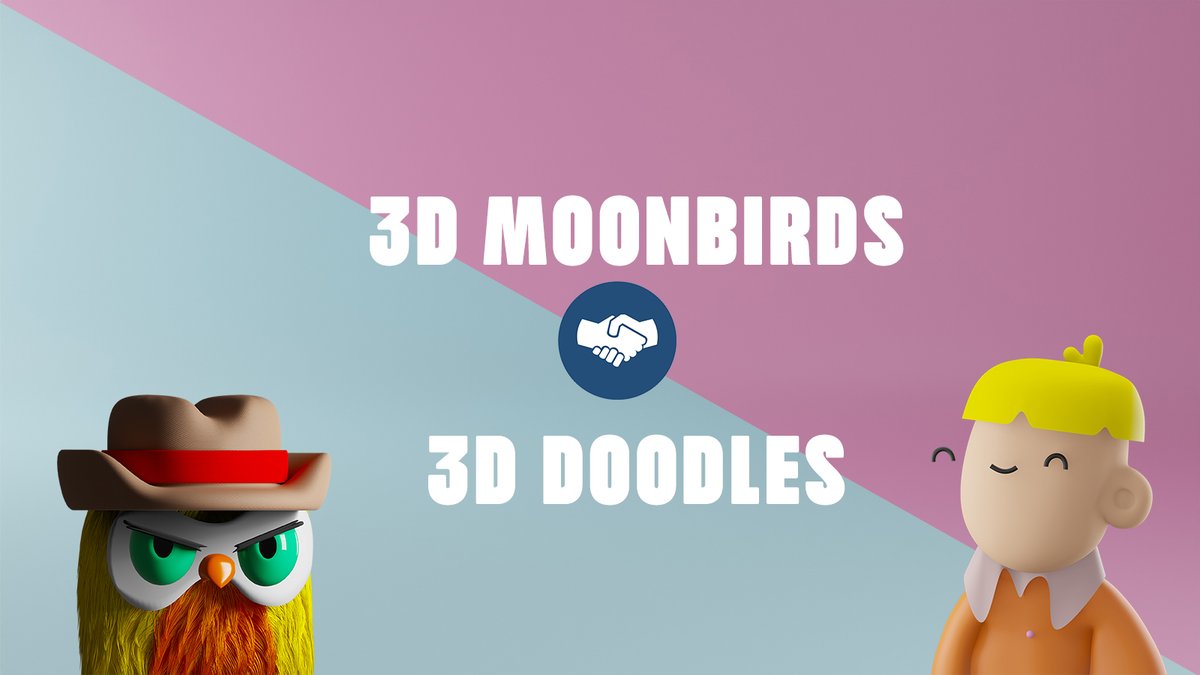 🦉🌈 We are collaborating with 3D Moonbirds! 🌈🦉

🎁 5 people will win WL spot! DM💌

#NFT #NFTs #NFTCommunity #NFTGiveaway #nftart #NFTProject #BirdFollowBird #moonbirds