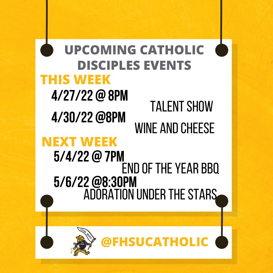 FHSUDisciples's tweet image. The school year is winding down, but we still have lots of fun events happening for our students. 

Some of our students will be traveling to Manhattan this weekend for the campus center Olympics. Say a prayer for all of our students who will traveling and competing this weekend!