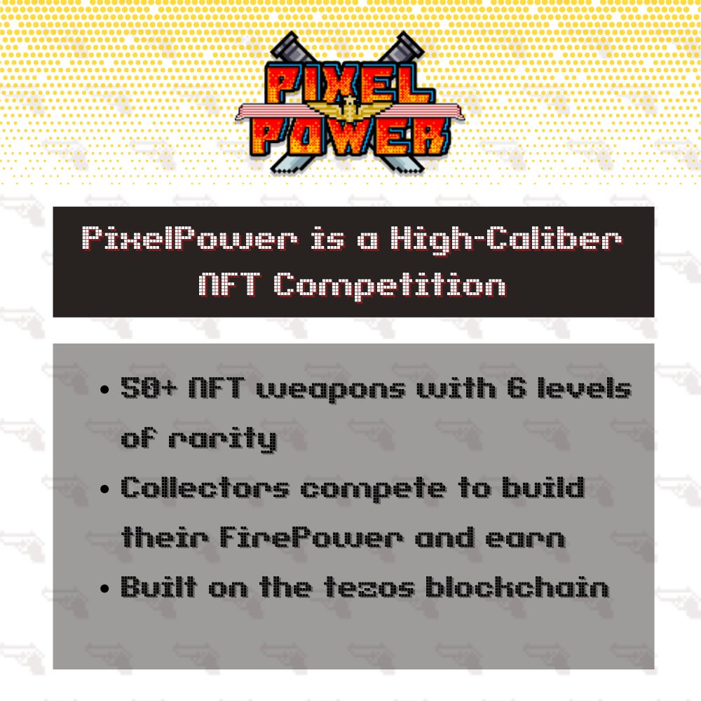 We want to welcome Pixel Games newest Dapp to the collection. Do you have the power?!
#pixelpower #nfts #tezos #GameFi