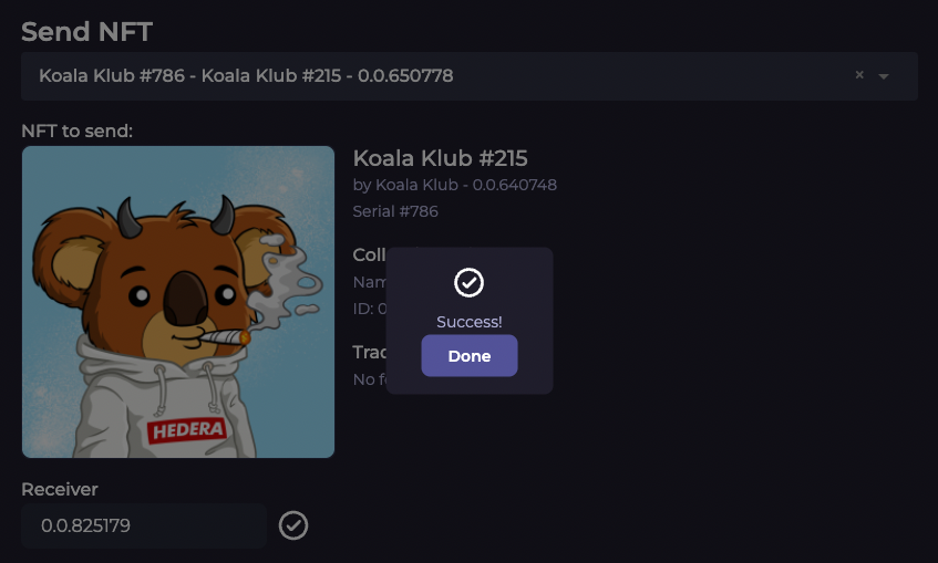 HELDiWanKenHODL's tweet photo. CONGRATULATIONS, @Jdmhickey 🎉
You won in Discord & were sent @KoalaHashKlub #215 ✅
#LFG 🔥 #KAGMI 🐨 ➡️ #NFA ⬅️
Join Discord: https://t.co/b6QEQKd3f8
#NFTsOnHedera #HBAR $HBAR #Hedera #Hashgraph #Scalable #Sustainable #Simple #SoGreen #ManyTPS #VeryABFT #MuchConsensus #NFTs https://t.co/K1zy6g7qCt