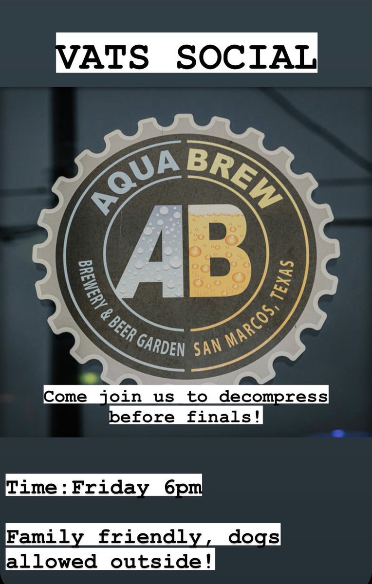 Tomorrow!! 
Last social of the semester before we kick it into gear for finals 📚🤓
•
Also if you need help on studying, tutoring or anything else regarding finals and classes, make sure to stop by &amp; visit <a href="/txstSLAC/">txstSLAC</a> , @vasc_at_txst 4th floor Alkek
