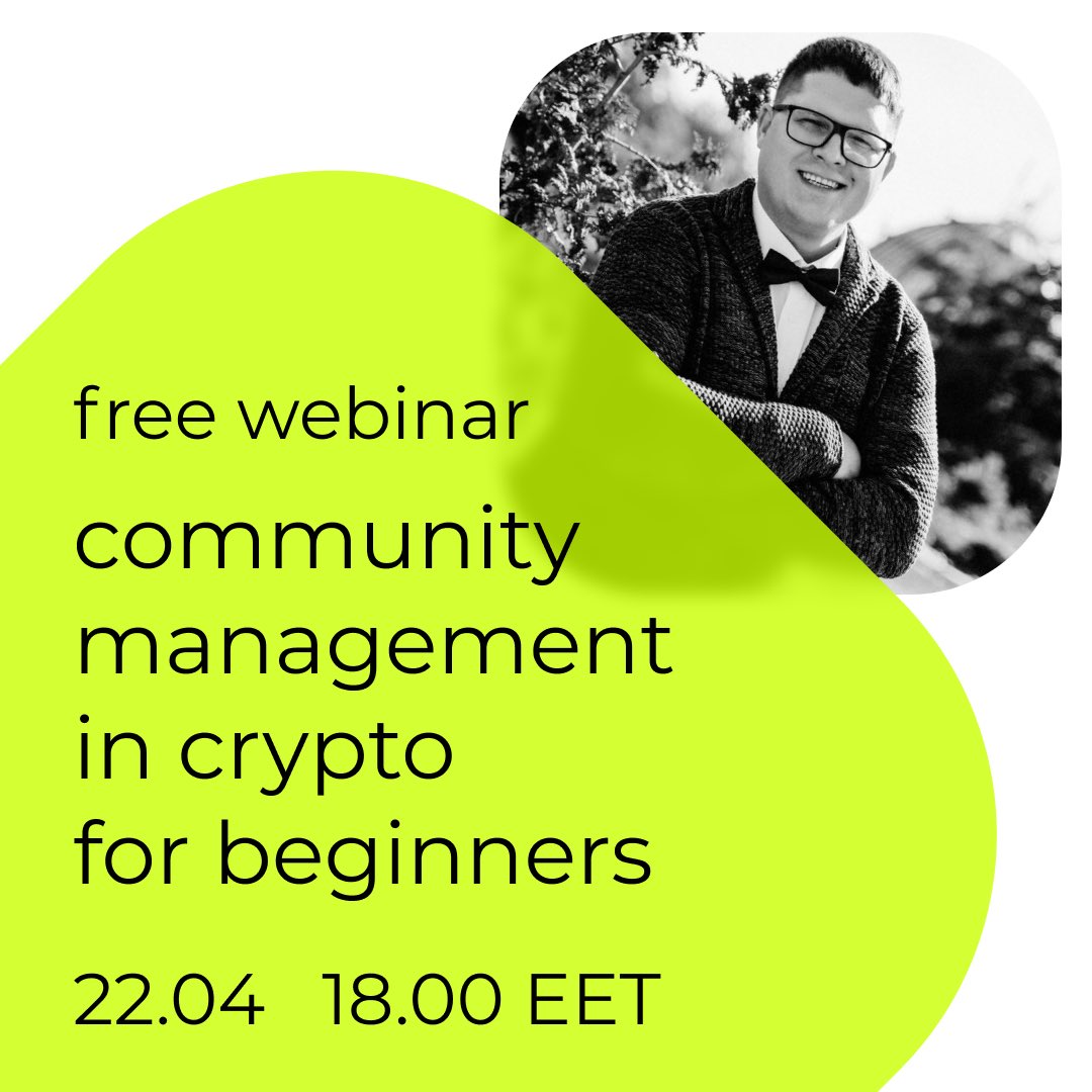 youval_official's tweet photo. Free webinar “Community management in crypto for beginners” online 22.04 18 EET.
Direct us for free access👆🏽
Speaker -  Yuriy Vishtal, Community Manager to a Head of Customer Support in a fintech company. 

#youval #webinar https://t.co/Y0aH7mDlUI