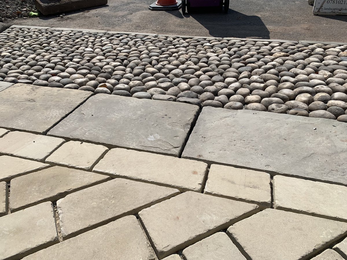 Dempseypaving's tweet photo. Newly quarried Yorkstone setts Yorkstone kerbs, reclaimed Yorkstone paving and Victorian cobbles 🇬🇧 #stonedriveways https://t.co/AlmiXLoIaJ