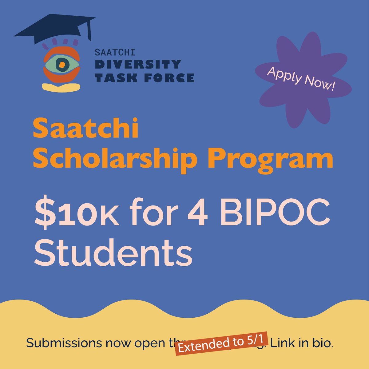 Exciting news! We’ve extended the deadline for entries to the Saatchi Scholarship Program until May 1.
saatchidiversity.wixsite.com/my-site