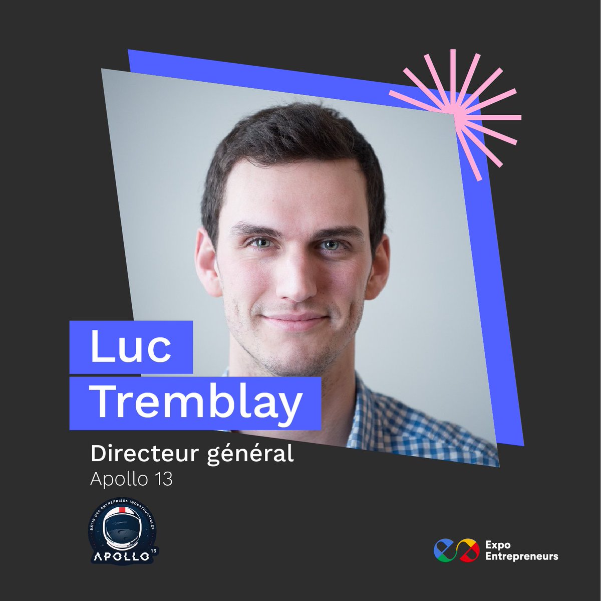 🚀À EE22, retrouvez Luc Tremblay, directeur général chez <a href="/a13startups/">Apollo13</a> sur le thème : Mobiliser la communauté dans la réussite de son projet d’affaires.

Cet OBNL basé à Québec offre un programme accompagnant les startups pour pérenniser leur développement.

Inscrivez-vous!