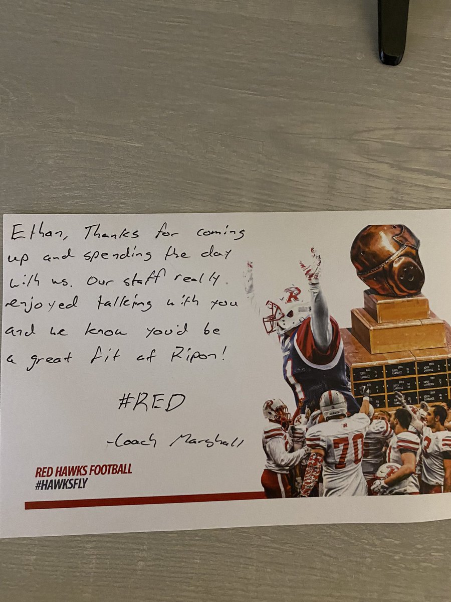 thank you for the letter <a href="/Jmar56/">Jake Marshall</a>
i had a great visit and can’t wait to come back!
<a href="/WestoshaFBall/">Falcon Football</a> @JaredFranz4 <a href="/DuhawkQB8/">Koeppel</a>
