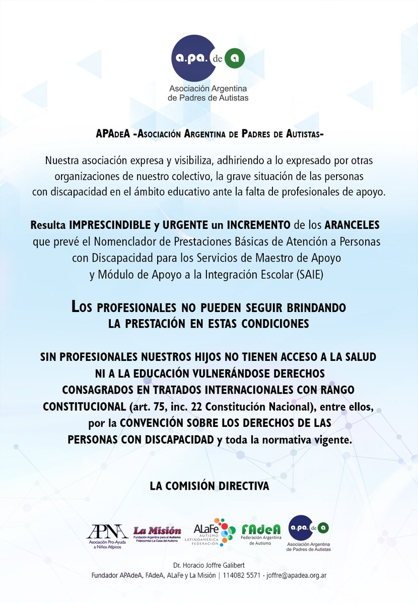 APAdeA | ONG Autismo (@apadeaautismo) on Twitter photo 