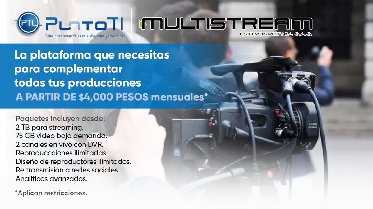 🔥#PROMOCIÓN🔥 

Contrata nuestro paquete de servicios de #Streaming y #VOD #Multiplayer al menor costo! 

#PuntoTI 📱 5538740960 | ventas@puntoti.com.mx