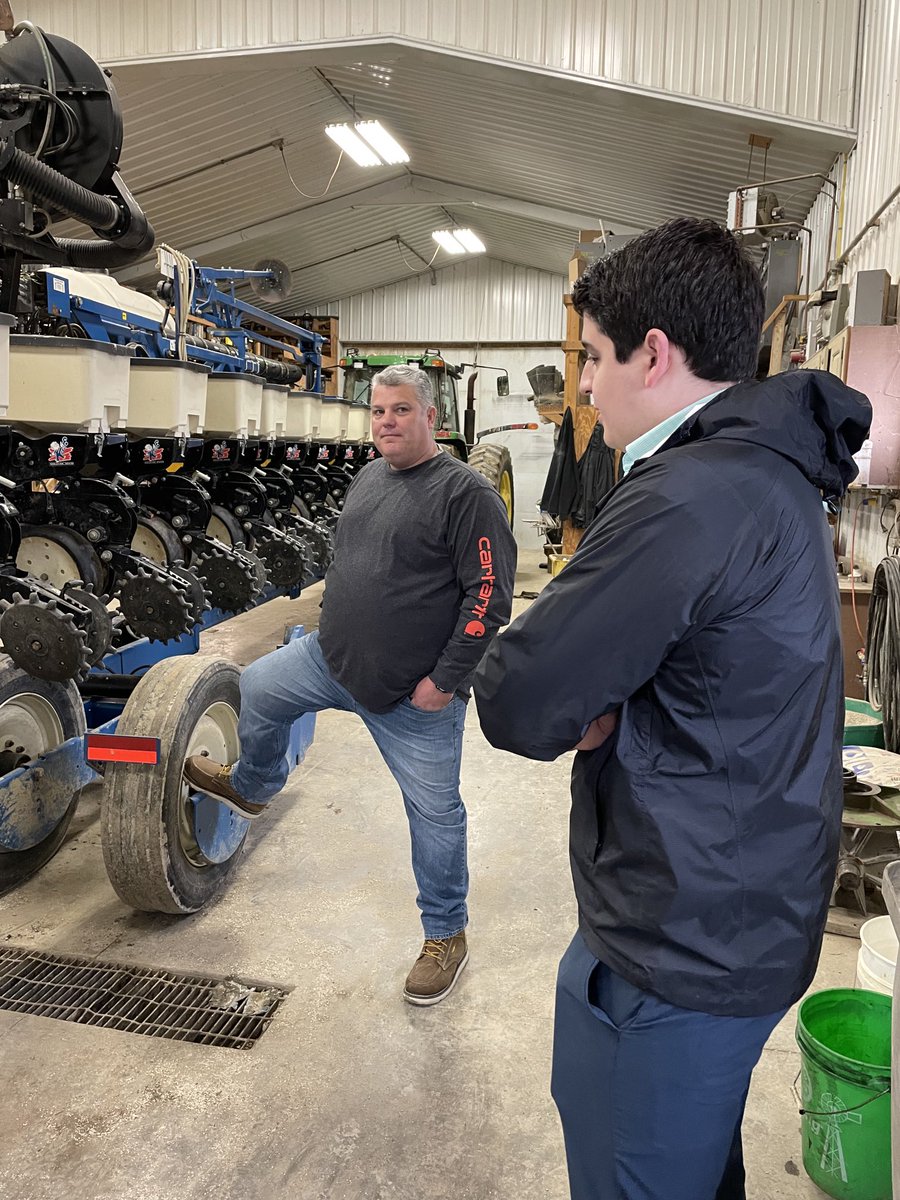 Thanks to ⁦<a href="/RepBalderson/">Congressman Troy Balderson</a>⁩ Ag issues staffer Michael Kotsovos for visiting ⁦<a href="/OhioFarmBureau/">Ohio Farm Bureau</a>⁩ board member Matt Bell’s farm today. Appreciate your interest in learning first hand about the issues important to Ohio producers! #ohioagriculture
