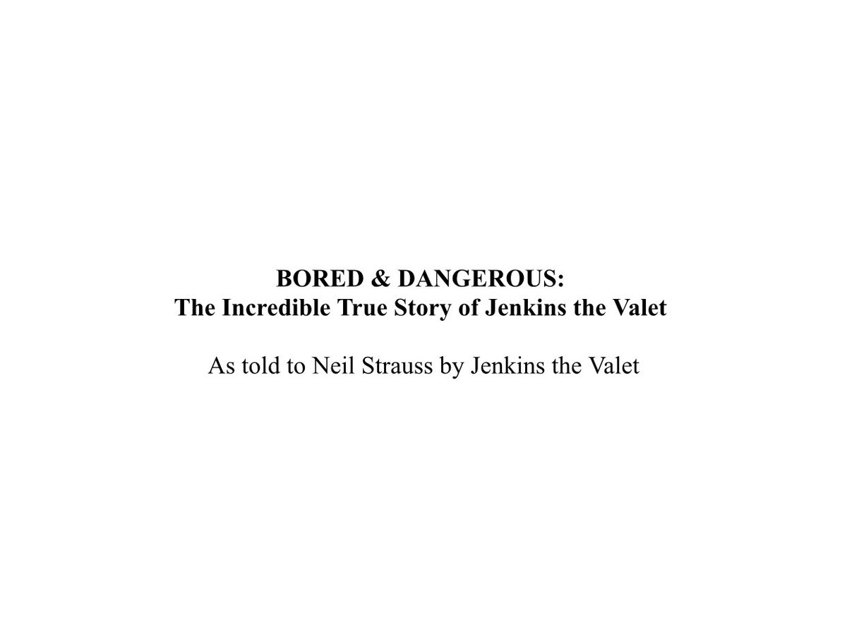 jenkinsthevalet's tweet image. Sometimes I feel like I shouldn’t be sharing this story, like I should’ve just kept my mouth shut about what I experienced…what I saw…

Now @neilstrauss has sent over the working title along with part of the manuscript. There’s no turning back, no matter the danger ahead.