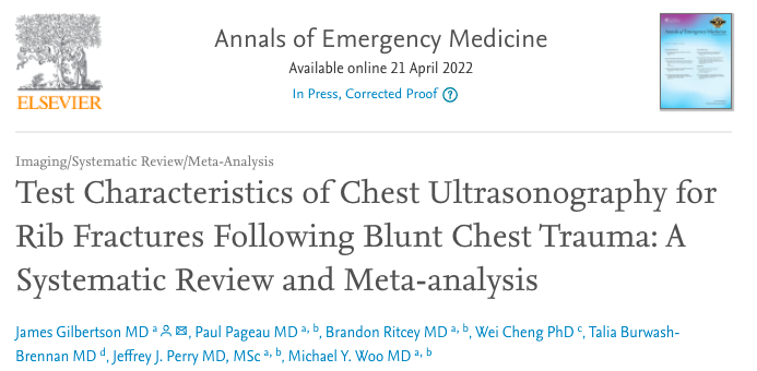 Talia Burwash-Brennan (@trrbb) on Twitter photo Ever wonder about using POCUS to detect rib fractures following blunt thoracic trauma? Check it out:
sciencedirect.com/science/articl…
<a href="/uOttawamwoo/">Michael Woo</a> <a href="/PageauP/">Paul Pageau</a> @DrRitcey <a href="/emergmedottawa/">EM Ottawa</a> Ever wonder about using POCUS to detect rib fractures following blunt thoracic trauma? Check it out:
sciencedirect.com/science/articl…
<a href="/uOttawamwoo/">Michael Woo</a> <a href="/PageauP/">Paul Pageau</a> @DrRitcey <a href="/emergmedottawa/">EM Ottawa</a>
