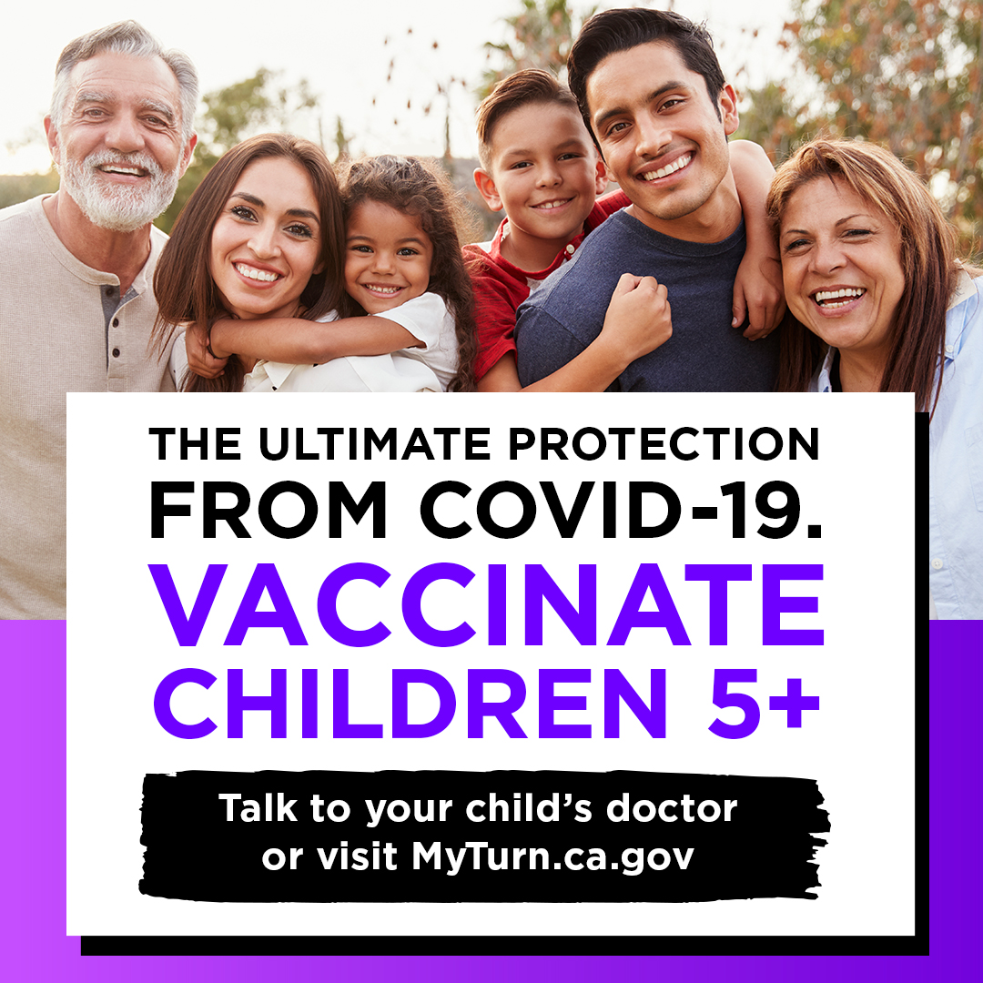 COVID-19 vaccines are the safest way to prevent severe illness, hospitalization &amp; death. Vaccines have been thoroughly tested &amp; are safe + effective for everyone 5+. Talk to your doctor or visit MyTurn.ca.gov to find a vaccine, or call us @ 707-277-2710 for assistance.